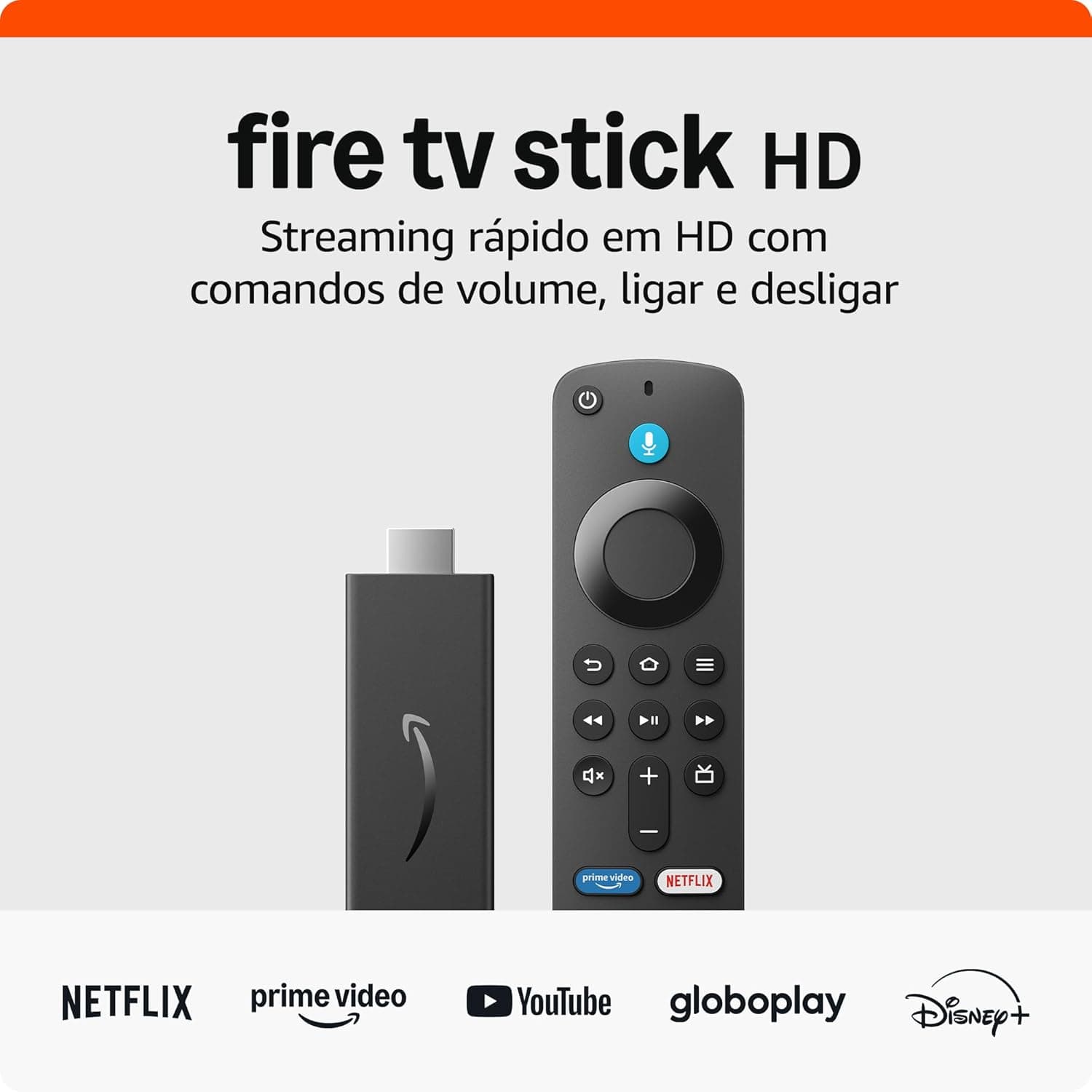 Amazon Fire TV Stick HD com Controle Remoto por Voz e Alexa